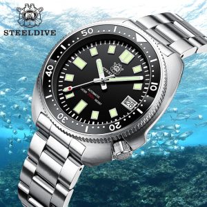 Steeldive SD1970, automatic dive watch, 200m water resistance, sapphire crystal dive watch, ceramic bezel dive watch, NH35 movement watch, affordable dive watch, professional dive watch, men's dive watch