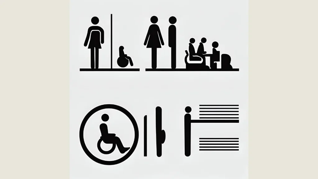 restroom symbol, gender-neutral restroom symbol, accessible restroom symbol, public restroom signage, inclusive restroom symbols, restroom icons, modern restroom symbols, restroom wayfinding, restroom accessibility